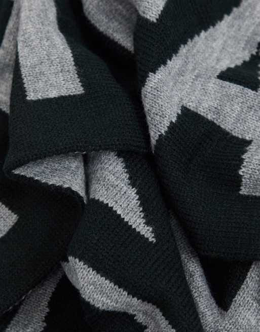The North Face Logo Scarf In Black Gray Asos