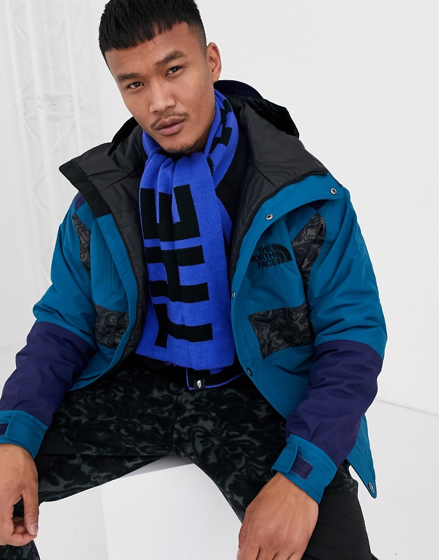 The North Face logo scarf in blue/black
