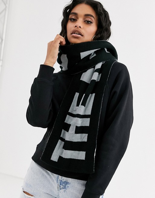 The North Face Logo scarf in grey/black