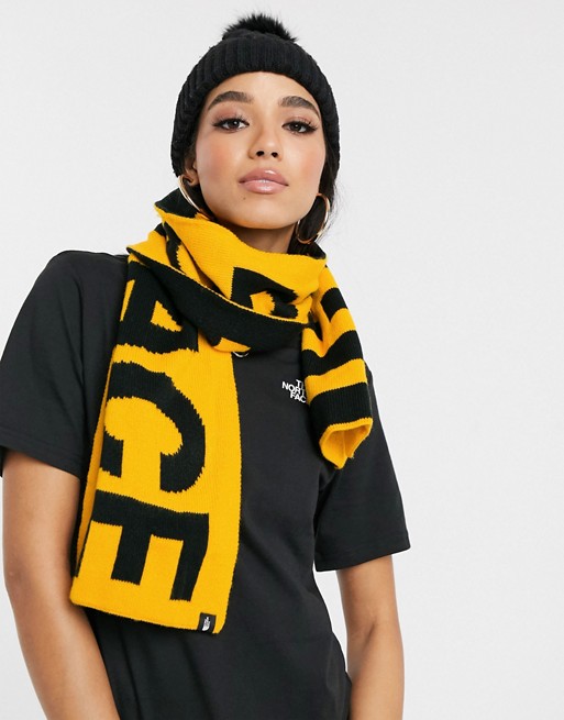 The North Face Logo scarf in yellow/black