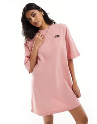 The North Face logo t-shirt dress in pink