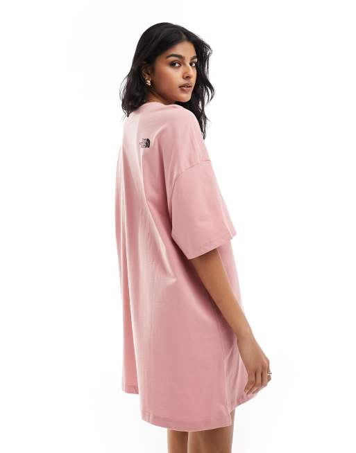 The North Face logo t-shirt dress in pink, 2 of 4