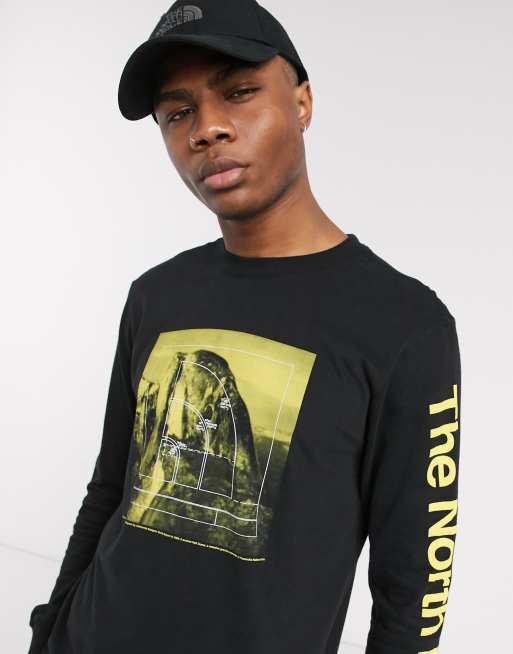 The North Face Logometrics Long Sleeve T Shirt In Black Asos