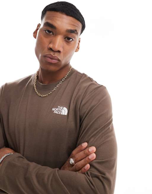 The North Face long sleeve Evolution Tee in brown | ASOS