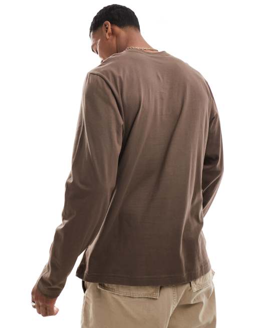 The North Face long sleeve Evolution Tee in brown | ASOS