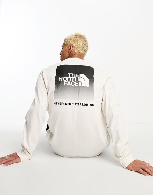 The North Face Long Sleeve NSE Back Print T-Shirt in Off White