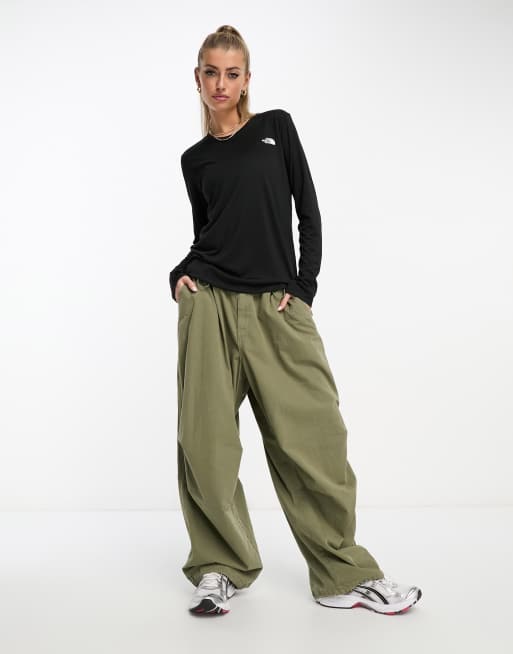 The North Face long sleeve top in black 