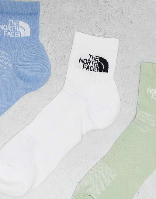 The North Face - Lot de 3 paires de chaussettes à logo - Blanc, bleu et vert, 3 de 4