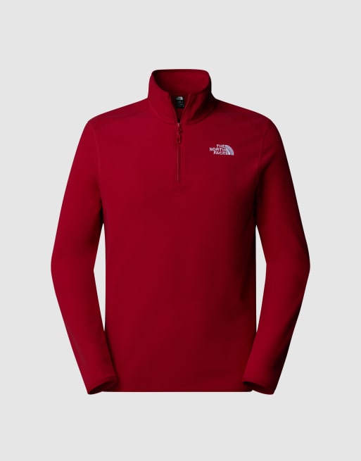 The North Face - M 100 Glacier - Fleece trui met 1/4 rits in rood, 3 van 4