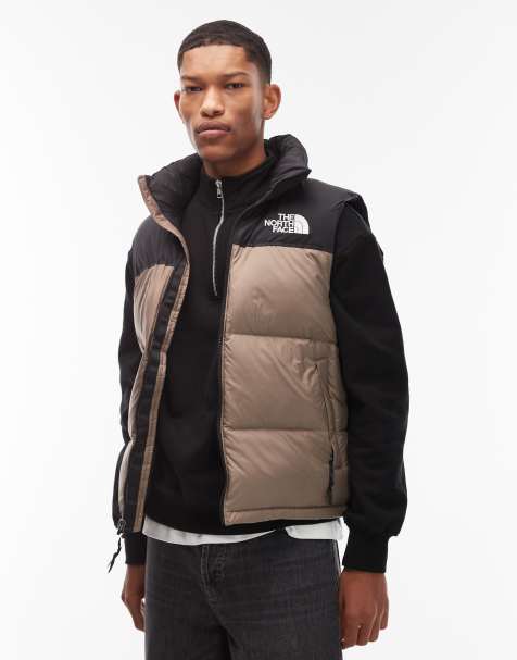 The North Face M 1996 retro nuptse vest in mocha brown/tnf black - view 1