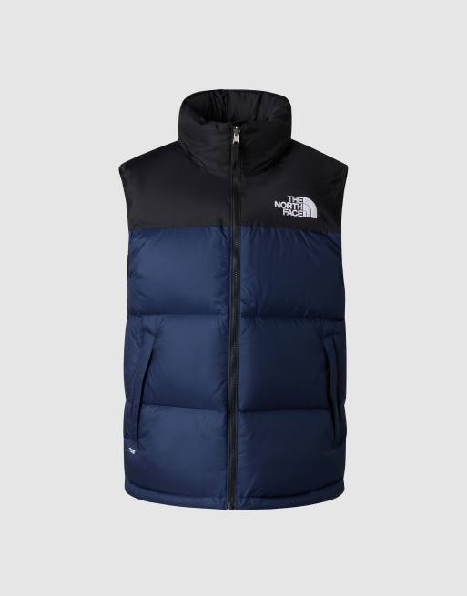 The North Face M 1996 retro nuptse vest in summit navy/tnf black/r