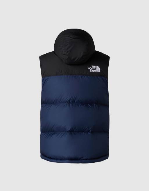 The North Face M 1996 retro nuptse vest in summit navy/tnf black/r