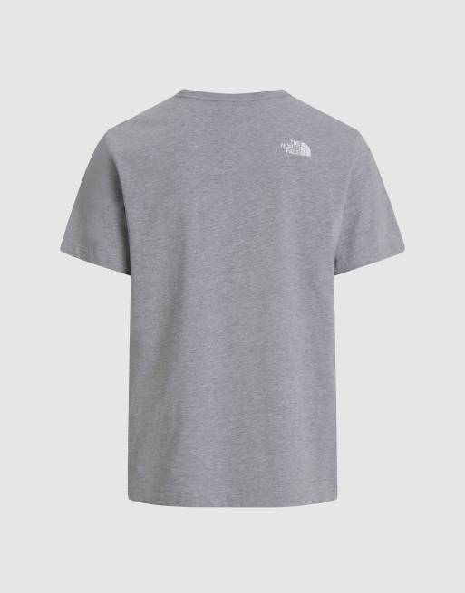 The North Face - M Evolution - T-shirt a maniche corte regular fit con logo a mezza cupola grigio pallido mélange, 4 di 4