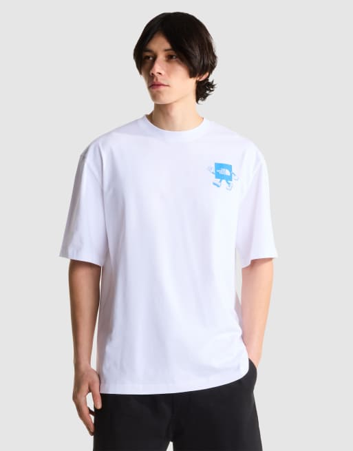 The North Face - M Explore - T-shirt a maniche corte oversize bianco tnf/blu marina