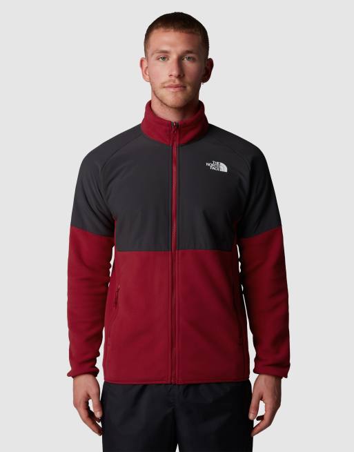 The North Face M glacier heavyweight full zip jacket in garnet red asphalt grey ASOS
