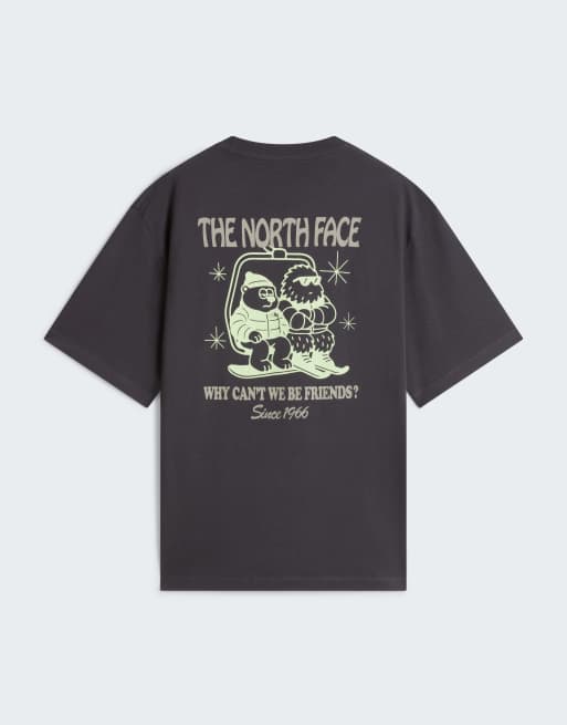The North Face M Let's Be Buddies Oversized Kurzarm-T-Shirt in Anthrazitgrau, 4 von 4