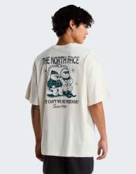 The North Face M let's be buddies oversized ss tee in white dune/pacific teal
