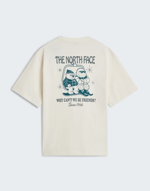 The North Face M let's be buddies oversized ss tee in white dune/pacific teal, 4 of 4