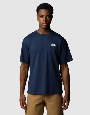 M Mountain - Relaxed-Fit-T-Shirt in Gipfel-Marineblau/TNF-Weiß mit Skizzenprint Marineblau S