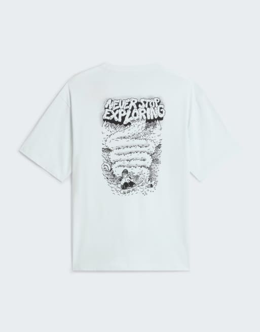 The North Face M never stop carving oversized ss tee in pearl stone/tnf black, 3 of 4
