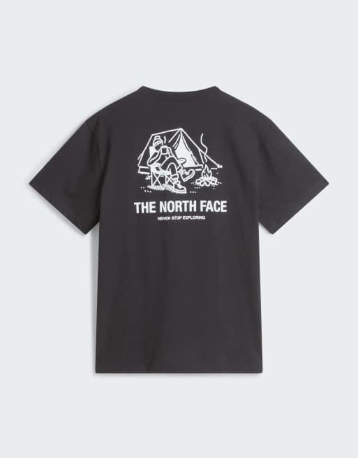 The North Face M t-shirt à manches courtes relaxed Campfire en noir TNF/blanc TNF, 3 de 4