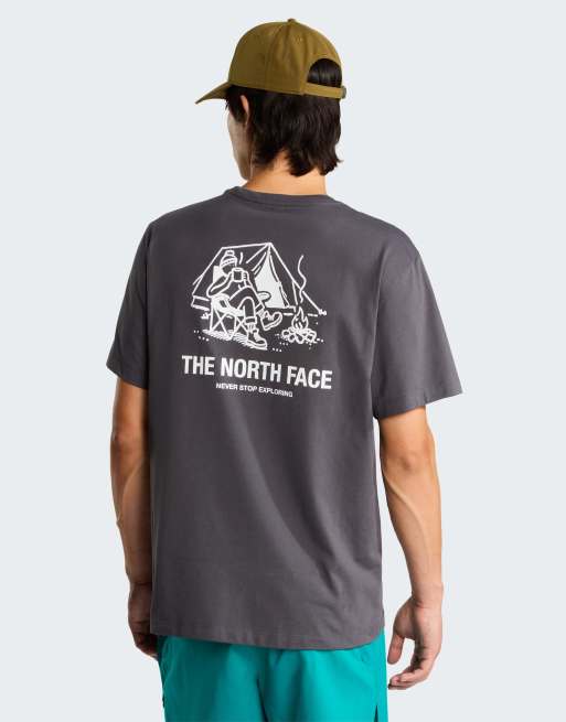 The North Face M t-shirt relaxed à manches courtes Campfire en gris anthracite/TNF blanc, 2 de 4