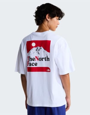 The North Face M the right side oversized ss tee in tnf white/tnf red