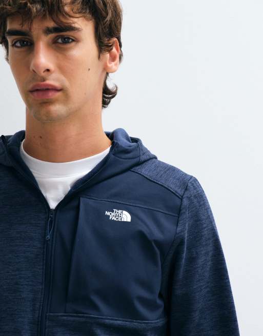 The North Face M tnf performance fleece full zip hoodie in summit navy dark heather, 4 of 5