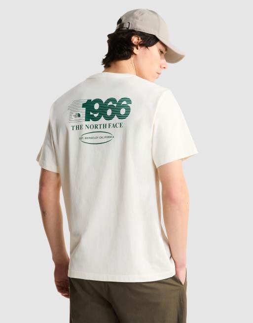 The North Face M track relaxed ss tee in white dune/evergreen, 2 of 4