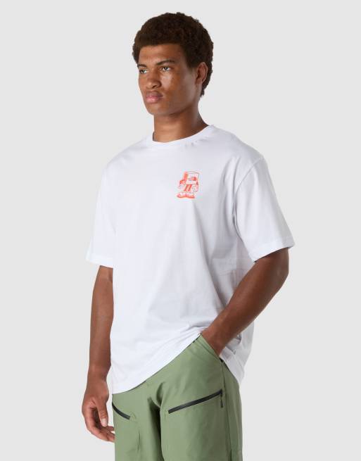 The North Face - M Weekend Rockin - T-shirt oversize a maniche corte bianco Tnf e rosso mandarino