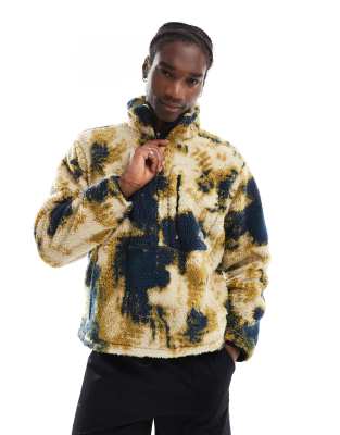 The North Face M66 Extreme Pile Fleece Zip Through Jacket In Bleach Dye Print-multi