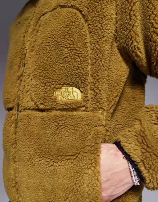 The North Face M66 extreme pile fleece zip up jacket in moss green