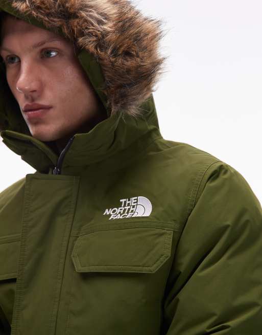 The North Face McMurdo faux fur hooded down bomber in green, 5 of 5