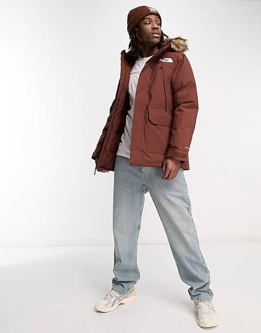 The North Face McMurdo parka with fur trim hood in brown