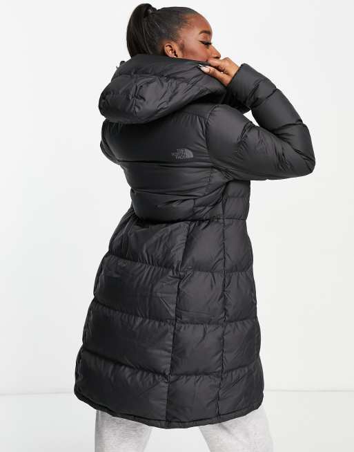 The North Face Metropolis hooded down parka coat in black