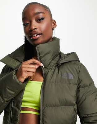 north face khaki puffer coat