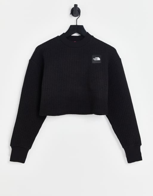 The North Face - Mhysa - Vaffelstrikket top med lange ærmer i sort 
