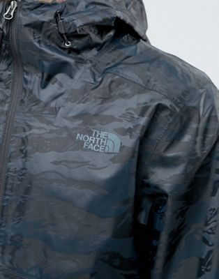 black and camo north face jacket