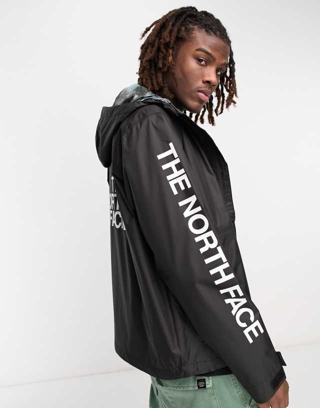 The North Face Millerton rain jacket with half dome back print in black