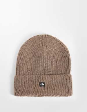 The North Face mini box logo beanie in brown