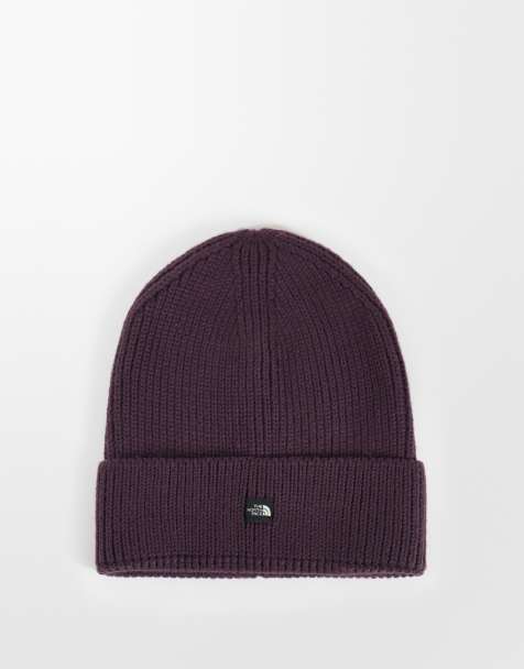 The North Face mini box logo beanie in burgundy - view 1