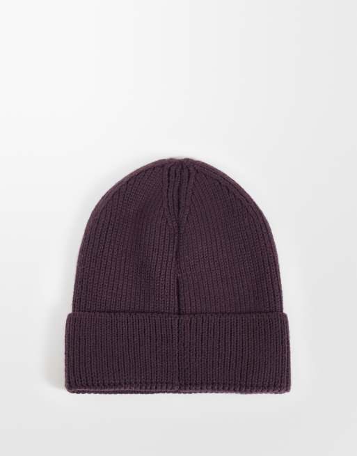 The North Face mini box logo beanie in burgundy, 3 of 3