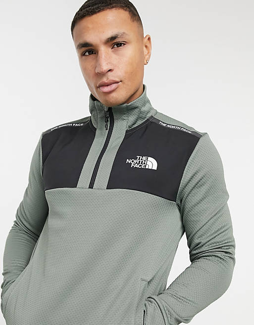 The North Face Mountain Athletic 1/4 zip fleece in green