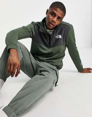 khaki green north face tracksuit