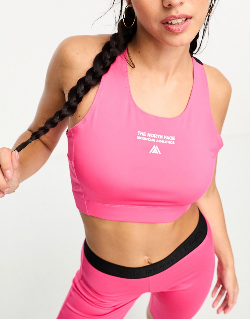 The North Face Mountain Athletic tanklette top in bright pink