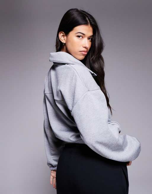 The North Face Mountain Athletics fleece interest 1/4 zip jacket in grey, 2 of 4