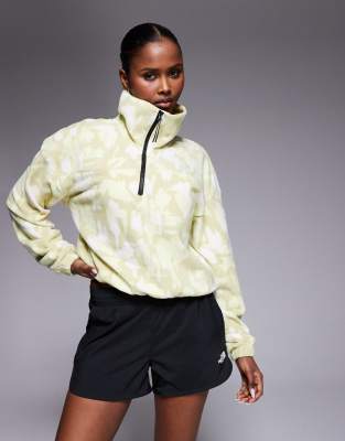 The North Face - Mountain Athletics - Fleece-Sweatshirt mit gelbem Muster und kurzem Reißverschluss