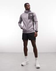 The North Face Mountain Athletics full zip fleece hoodie in grey