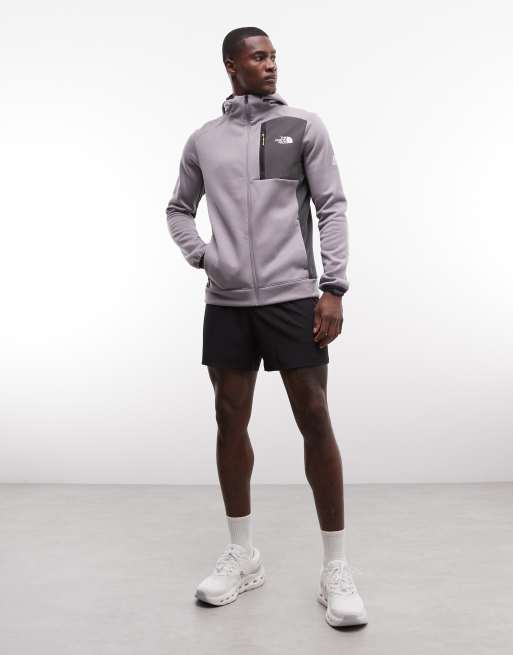 The North Face Mountain Athletics full zip fleece hoodie in grey