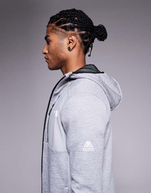 The North Face Mountain Athletics full zip fleece tech hoodie in grey, 4 of 5